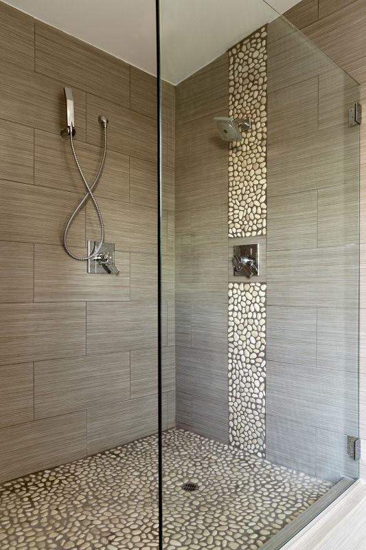 Modern Shower with Tile Work